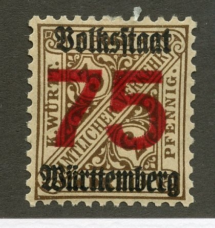 German States- Wurttemburg, Scott #o164, Unused, Hinged