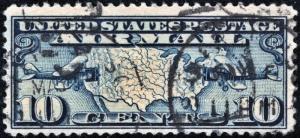 SC#C7 10¢ Map & Planes (1926) Used