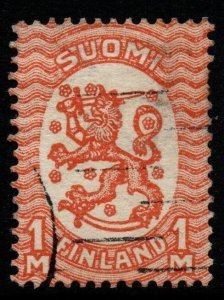 FINLAND SG206a 1930 1m PALE ORANGE USED