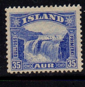 Iceland  1931 35 aur ultramarine Golden Falls stamp mint