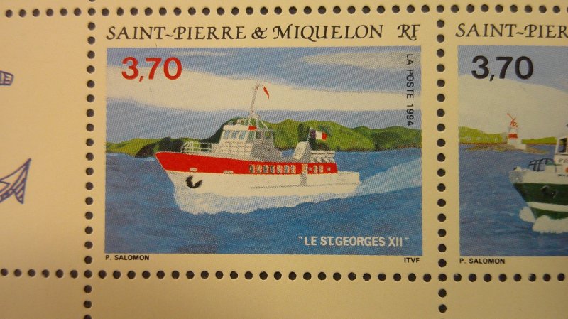 St. Pierre & Miquelon 1994 Ships Souvenir Sheet Scott# 604 Mint XF NH Complete