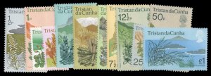 Tristan da Cunha #162-173 Cat$24.65, 1972 Flora, complete set, never hinged