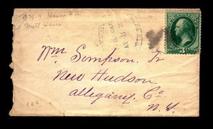 1870s Cover w/ Faint RR Marks / Noted NY & Hudson RR - L17954