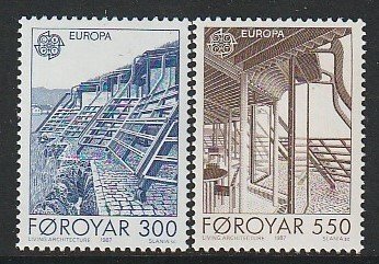 1987 Faroe Islands - Sc 156-7 - MNH VF - 2 single - Europa