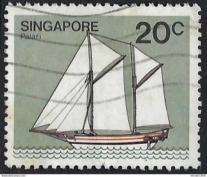 SINGAPORE 1980 QEII 20c Multicoloured, Ships-Hainan Junk Palari SG368 FU