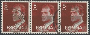 SPAIN, SC #1978 - USED STRIP OF 3 - 1976 - 4DAN019