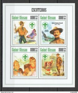 2013 Guinea-Bissau Scouts Butterflies Birds 1Kb ** Stamps St1273