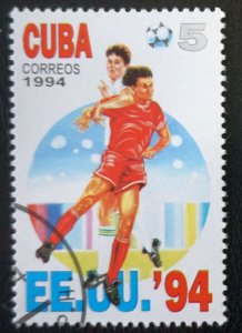 CUBA Sc# 3545 WORLD CUP OF SOCCER Football EUROPE  5c  1994 used cto