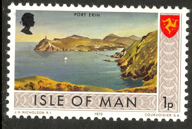 ISLE OF MAN 1973 1p Port Erin MATT GUM Pictorial Sc 13var MNH