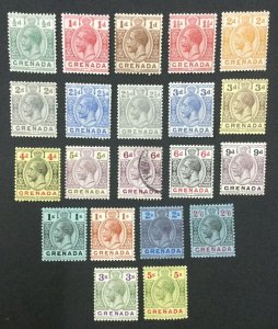 MOMEN: GRENADA SG #112-134 1921-32 MINT OG H / 1 USED LOT #193511-2114