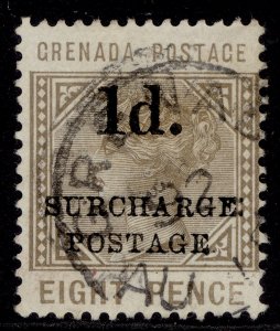 GRENADA QV SG D5, 1d on 8d brown, FINE USED.