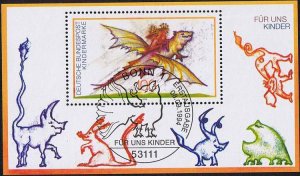 Germany 1994, Scott#1869 used Bonn, For the Children souvenir sheet