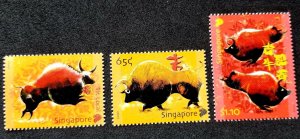 *FREE SHIP Singapore Year Of Ox 2009 New Year Chinese Lunar Zodiac (stamp) MNH