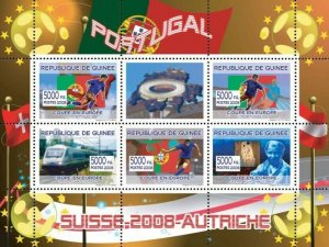 Guinea 2008 MNH - Portugal football players, Swiss train. Mi 5391-5395