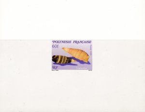 French Polynesia 1989 Sea Shells Scott 523-525 (3) PROOFS on large hard card XF