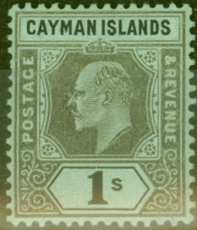 Cayman Islands 1909 1s Black-Green SG31 Fine Lightly Mtd Mint