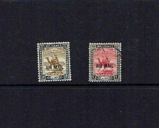 Sudan: 1931 Air Mail Overprint, SG 47/48 Mint and fine used. 