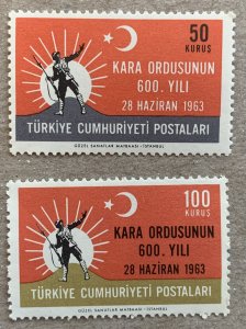 Turkey 1963 Turkish Army, MNH.  Scott 1591-1592, CV $0.70