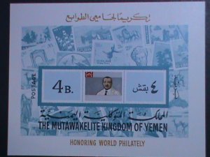 YEMEN-HONORING SPECAIL POSTAGE STAMP FOR PHILATELIC WEEK-IMPERF: MNH S/S VF