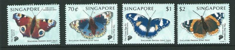 SINGAPORE SG999/1002 1999 BUTTERFLIES  MNH