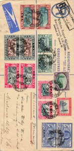 SOUTH WEST AFRICA 133-34,  B5-8  PAIRS ON COVER.  RARE, SEE DESCRIPTION