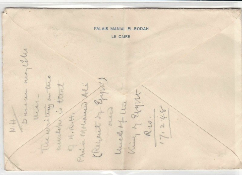 General Sir Francis Reginald Wingate 1948 Airmail Egypt  Stamps Cover ref R17323