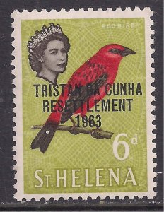 Tristan Da Cunha 1963 QE2 6d Ovpt Resettlement 1963 MM SG 60 ( E1333 )