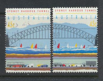 Australia SG 1375b and 1376b  Used  perf 15½ - Harbour Tunnel