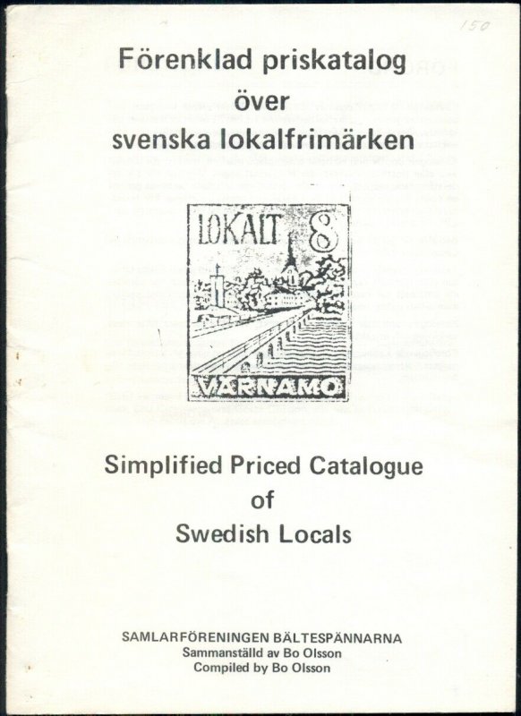 SIMPLIFIED PRICED CATALOGUE OF SWEDISH LOCALS , SOFT COVER, 31 PAGES