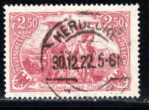 Germany Reich Scott # 114a, used, experts h/s, Mi # 115b