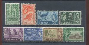 Sarawak QEII various values to 25 cents mint o.g. hinged