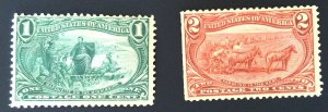 US Scott #285-286 - Trans-Mississippi Expo Lot - NG - 1898