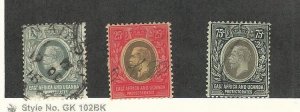 East Africa & Uganda, Postage Stamp, #44, 46, 48 Used, 1912
