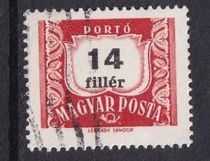 Hungary  #J233  used 1958  postage due  14f  numeral   Wmk. 106    Perf. 14 1/2