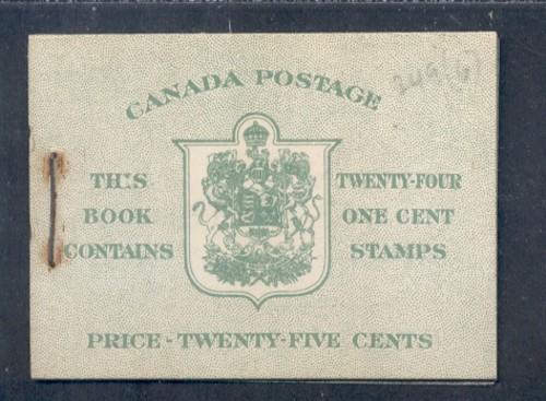 Canada 1942 Bk 32d English (249b x 4) cpl booklet mint NH