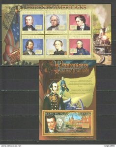 2010 Guinea American Presidents 11Th James Knox Polk 1Kb+1Bl ** Bc372