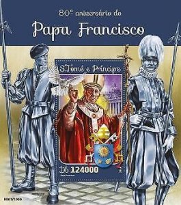 2016 S.Tome&Principe - Pope Francis. Michel: 6555 / Bl.1160  |  Scott Code: 3060