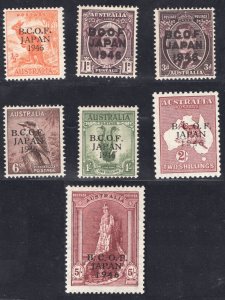 MOMEN: AUSTRALIA SG #J1/J7a 1946 JAPAN OCC. MINT OG LH/1NH(2sh) £190+ LOT #65416