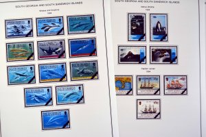 COLOR PRINTED SOUTH GEORGIA & S.S.I. 1963-2020 STAMP ALBUM PAGES (87 ill. pages)