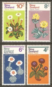 NEW ZEALAND Sc# 500 - 503 MNH FVF Set-4 Alpine Flowers Plants