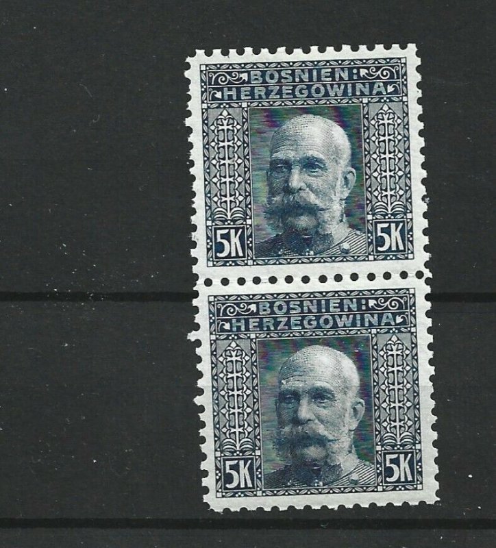 BOSNIA  & HERZEGOVINA 1906  5KR   PAIR  P 9 1/2   MNH  