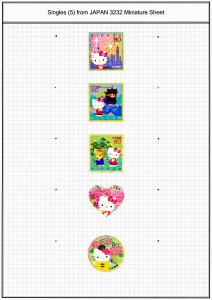 Japan 3232 a-e Used, Hello Kitty Set from 2010