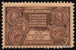 Sc 972   3¢ Indian Centennial Single, MNH