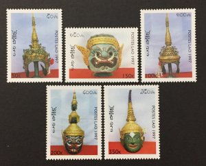 Laos 1997 #1336-40, Headpiece's & Mask's, MNH.