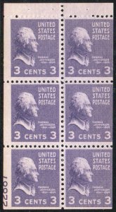 MALACK 807a F-VF OG NH, Booklet Pane of 6 w/ plate n..MORE.. c3576