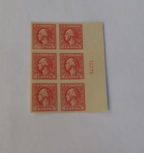 #534b 2 cent Washington plate block
