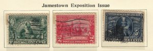 1907 Sc 328 329 330 Jamestown Exposition used set of 3 complete