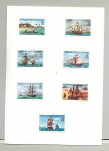 Turks & Caicos #578-592 Canoes, Sailing Ships 15v Imperf Proofs in Folder