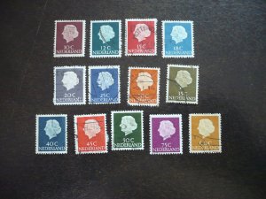 Stamps - Netherlands - Scott# 344-350,352-355,358 - Used Part Set of 13 Stamps