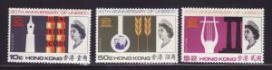 Hong Kong SC#231-233 UNESCO Anniversary (1966) MH